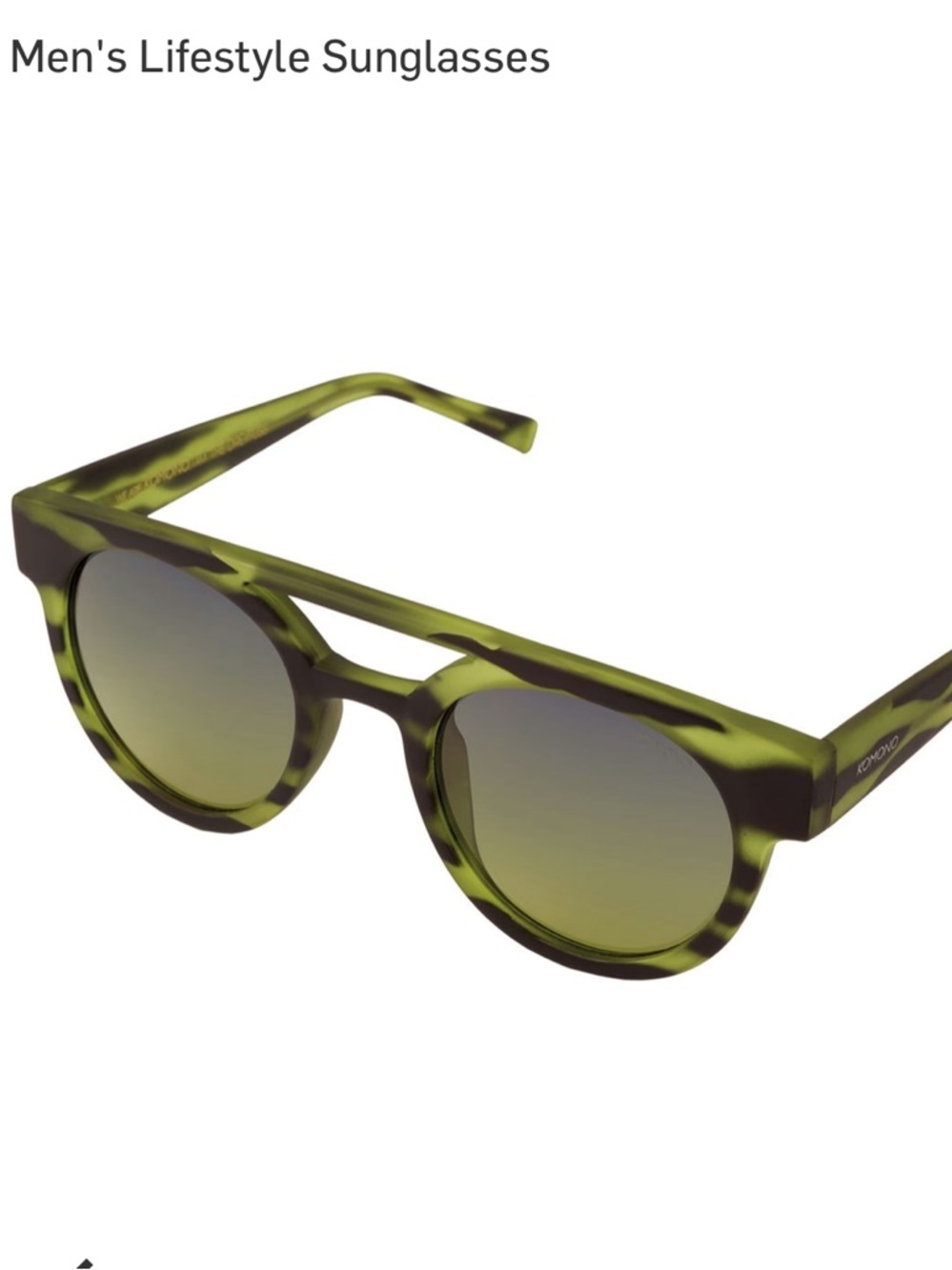 Komono  Dreyfus Olive Green Tortoiseshell Double-Bridge Sunglasses
